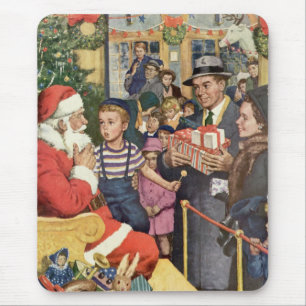 Kerstwens uit het verleden, jongen op de schoot va muismat