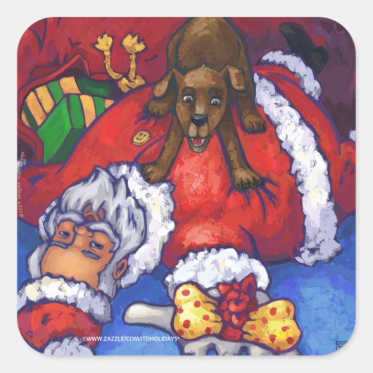 kerstwens vierkante sticker (Voorkant)