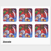 kerstwens vierkante sticker (Vel)