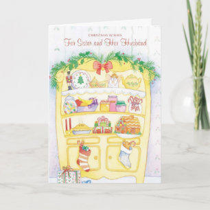 Kerstwens voor zuster en haar echtgenoot feestdagen kaart
