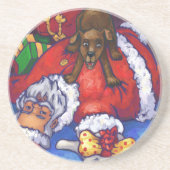 kerstwens zandsteen onderzetter (Voorkant)