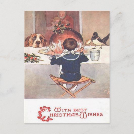 Kerstwensen 1906 Kerst Briefkaart (Voorkant)