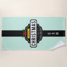 Kerstwensen aangepaste monogram handdoek