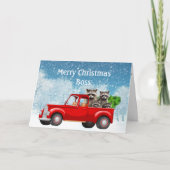 Kerstwensen Baas Hele lading wasberen Feestdagen Kaart (Voorkant)