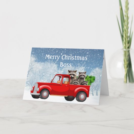 Kerstwensen Baas Hele lading wasberen Feestdagen Kaart (Voorkant)