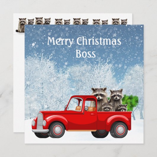 Kerstwensen Baas Hele lading wasberen Feestdagenkaart (Voorkant / Achterkant)