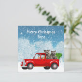 Kerstwensen Baas Hele lading wasberen Feestdagenkaart (Staand voorkant)