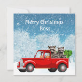 Kerstwensen Baas Hele lading wasberen Feestdagenkaart (Voorkant)