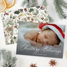 Kerstwensen Baby Foto Vakantiekaart