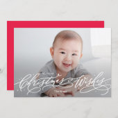 Kerstwensen Bewerkbare Kleur Vakantiefoto Kaart (Voorkant / Achterkant)