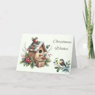 Kerstwensen Birdhouse Christmas Kaart