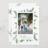 Kerstwensen Boho Spruce en Fir Feestdagenkaart (Voorkant / Achterkant)