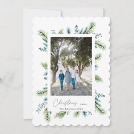 Kerstwensen Boho Spruce en Fir Feestdagenkaart