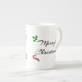 Kerstwensen Bone China Mok (Voorkant rechts)