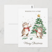 Kerstwensen Boom Egel Briefkaart (Voorkant / Achterkant)