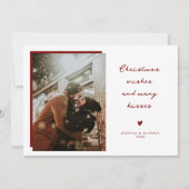 Kerstwensen Chic Modern Handschrift Foto Feestdagenkaart (Voorkant)