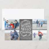 Kerstwensen Collectie 4 Foto Chalk Vakantie Feestdagenkaart (Voorkant / Achterkant)