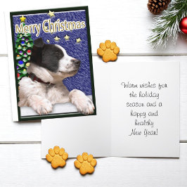 Kerstwensen Cute Puppy Aangepaste Binnenkant Tekst Feestdagen Kaart