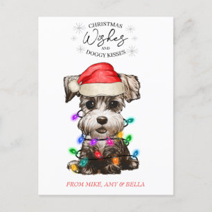 kerstwensen Dog Puppy Kisses Cute Pet Aangepast Briefkaart