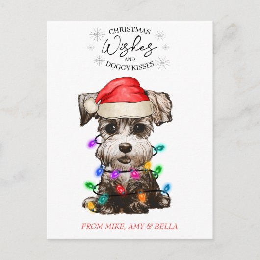 kerstwensen Dog Puppy Kisses Cute Pet Aangepast Briefkaart (Voorkant)