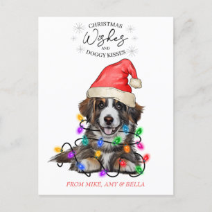 kerstwensen Dog Puppy Kisses Cute Pet Aangepast Briefkaart