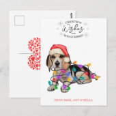 kerstwensen Dog Puppy Kisses Cute Pet Aangepast Briefkaart (Voorkant / Achterkant)