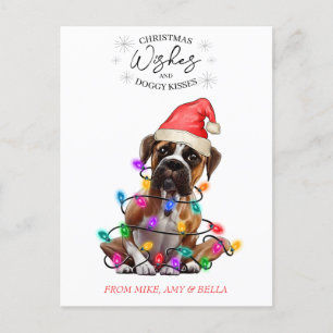 kerstwensen Dog Puppy Kisses Cute Pet Aangepast Briefkaart