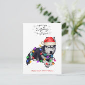 kerstwensen Dog Puppy Kisses Cute Pet Aangepast Briefkaart (Staand voorkant)