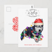 kerstwensen Dog Puppy Kisses Cute Pet Aangepast Briefkaart (Voorkant / Achterkant)