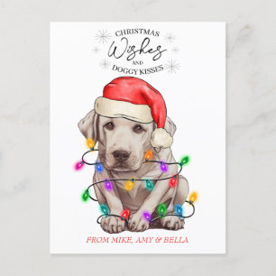 kerstwensen Dog Puppy Kisses Cute Pet Aangepast Briefkaart