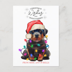 kerstwensen Dog Puppy Kisses Cute Pet Aangepast Briefkaart