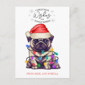 kerstwensen Dog Puppy Kisses Cute Pet Aangepast Briefkaart (Voorkant)