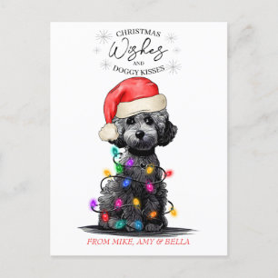 kerstwensen Dog Puppy Kisses Cute Pet Aangepast Briefkaart