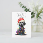 kerstwensen Dog Puppy Kisses Cute Pet Aangepast Briefkaart (Staand voorkant)