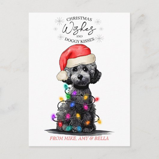 kerstwensen Dog Puppy Kisses Cute Pet Aangepast Briefkaart (Voorkant)
