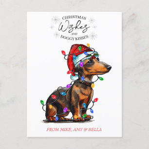 kerstwensen Dog Puppy Kisses Cute Pet Aangepast Briefkaart