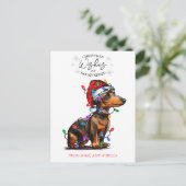 kerstwensen Dog Puppy Kisses Cute Pet Aangepast Briefkaart (Staand voorkant)