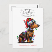 kerstwensen Dog Puppy Kisses Cute Pet Aangepast Briefkaart (Voorkant / Achterkant)