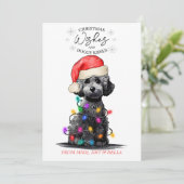 kerstwensen Dog Puppy Kisses Cute Pet Aangepast Feestdagenkaart (Staand voorkant)