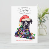 kerstwensen Dog Puppy Kisses Cute Pet Aangepast Feestdagenkaart (Staand voorkant)