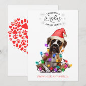kerstwensen Dog Puppy Kisses Cute Pet Aangepast Feestdagenkaart (Voorkant / Achterkant)
