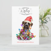 kerstwensen Dog Puppy Kisses Cute Pet Aangepast Feestdagenkaart (Staand voorkant)