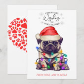 kerstwensen Dog Puppy Kisses Cute Pet Aangepast Feestdagenkaart (Voorkant / Achterkant)