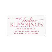 Kerstwensen Elegetisch Kerst Retouradres Etiket (Voorkant)