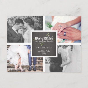 Kerstwensen en feestelijke kusjes   Misteletoe Bed Feestdagenkaart