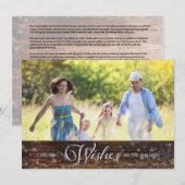 Kerstwensen en nieuwjaarskusjes feestdagenkaart (Voorkant / Achterkant)