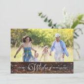 Kerstwensen en nieuwjaarskusjes feestdagenkaart (Staand voorkant)