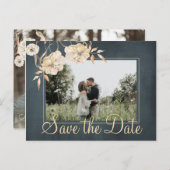Kerstwensen en save the date bruiloft chic aankondigingskaart (Voorkant / Achterkant)
