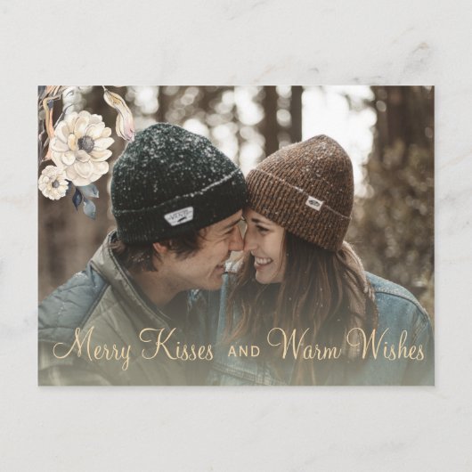 Kerstwensen en save the date bruiloft chic aankondigingskaart (Achterkant)