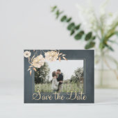 Kerstwensen en save the date bruiloft chic aankondigingskaart (Staand voorkant)
